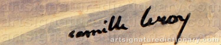 Authentic signature by Camille LEROY on Painting/Watercolour artwork