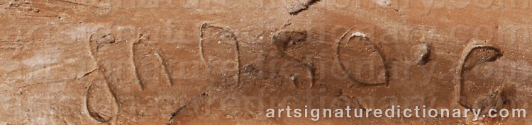 Authentic signature by Jean OSOUF on  artwork