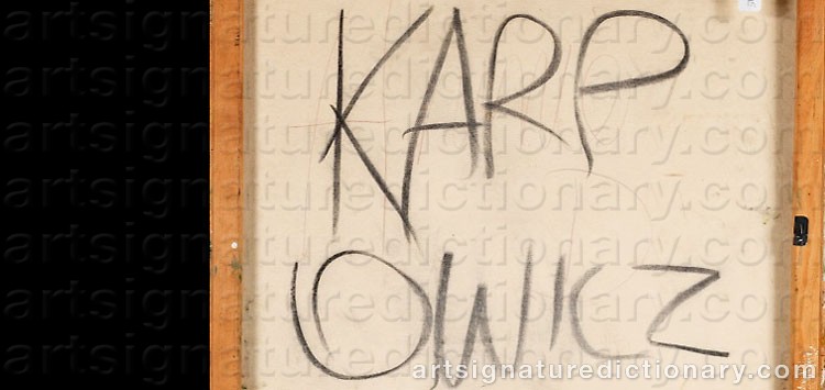 Authentic signature by James KARPOWICZ on artwork