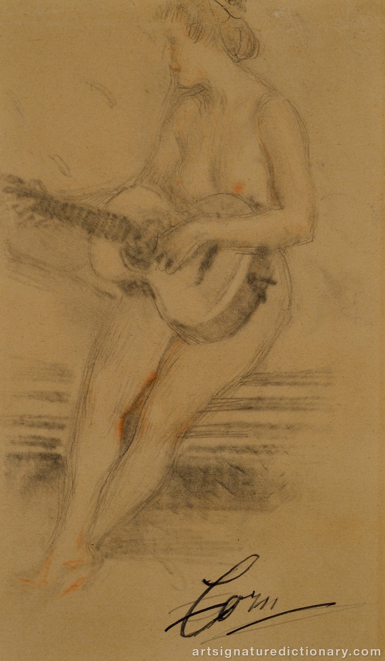 Close-up details showing Anders ZORN signature forgery characteristics