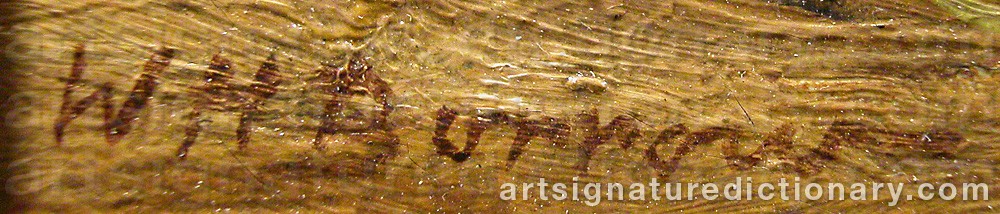 Authentic signature by William Henry BORROW on  artwork