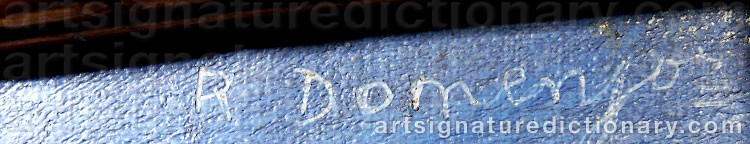 Authentic signature by Raoul DOMENJOZ on  artwork