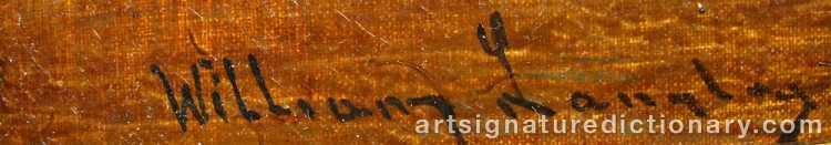 Authentic signature by William LANGLEY on  artwork