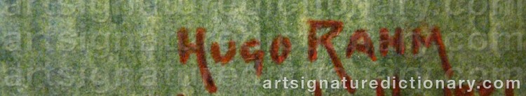 Authentic signature by Hugo RAHM on  artwork
