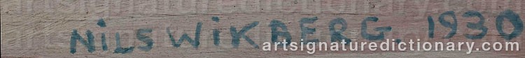 Authentic signature by Nils WIKBERG on Painting/Watercolour artwork