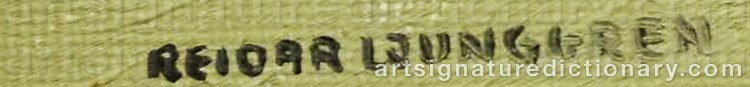 Authentic signature by Reidar LJUNGGREN on  artwork