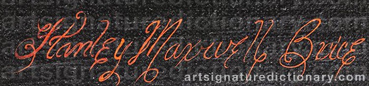 Authentic signature by Stanley Maxwell BRICE on Painting/Watercolour artwork