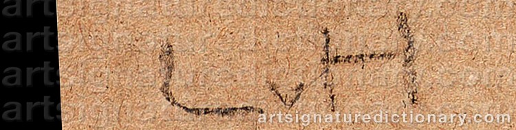 Authentic signature by Ludwig Von HOFMANN on artwork