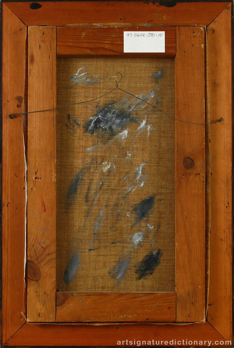 Close-up details showing Bruno LILJEFORS signature forgery characteristics
