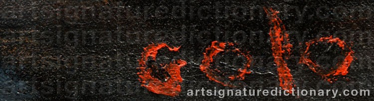 Authentic signature by Herman GOLO on artwork