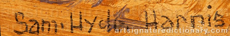 Authentic signature by Samuel Hyde HARRIS on Painting/Watercolour artwork
