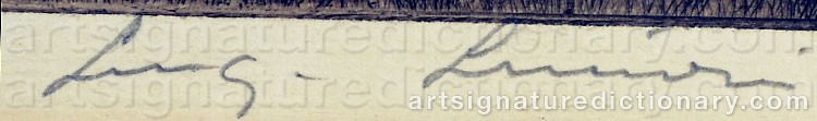 Authentic signature by Luigi LUCIONI on artwork