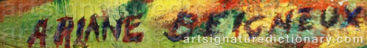 Authentic signature by Ariane BEIGNEUX on  artwork