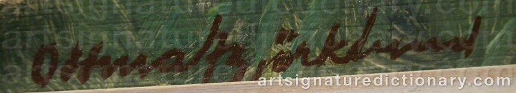 Authentic signature by Oddmar BJÖRKLUND on artwork