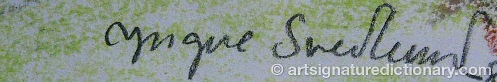 Authentic signature by Yngve SVEDLUND on artwork