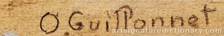 Authentic signature by Octave Denis Victor GUILLONNET on artwork