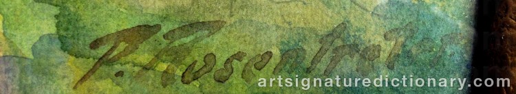 Authentic signature by Paul ROSENTRETER on  artwork
