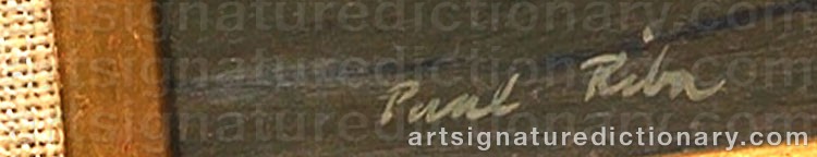 Authentic signature by Paul RIBA on artwork