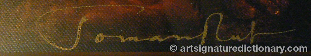 Authentic signature by Tomasz RUT on  artwork