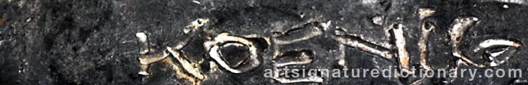 Authentic signature by Fritz KÖNIG on  artwork