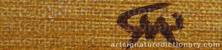 Authentic signature by Margit GRÖNQVIST on  artwork