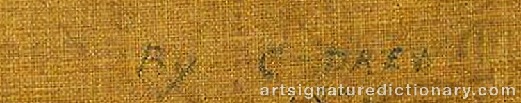 Authentic signature by Clement DREW on  artwork