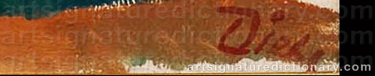 Authentic signature by Gösta DIEHL on artwork