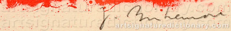 Authentic signature by Jens BIRKEMOSE on artwork