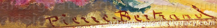 Authentic signature by Pierre Philippe BERTRAND on  artwork