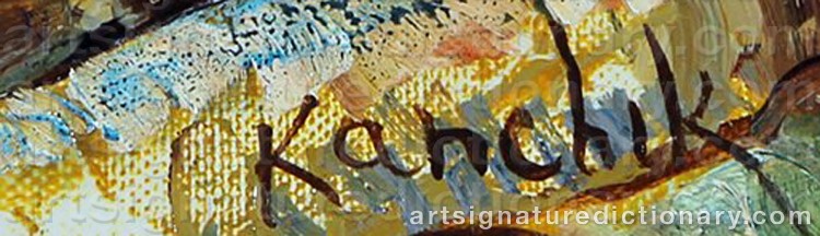 Authentic signature by Alexander KANCHIK on  artwork