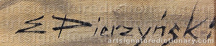 Authentic signature by Edward PIERZYNSKI on Painting/Watercolour artwork