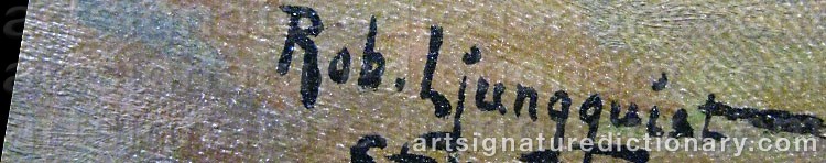 Authentic signature by Robert LJUNGQUIST on  artwork