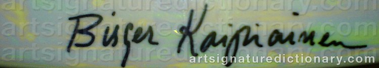 Authentic signature by Birger KAIPIAINEN on artwork