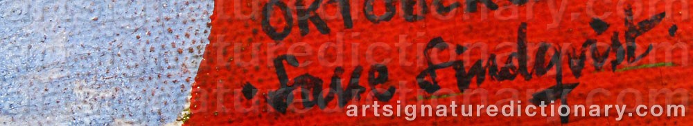 Authentic signature by Lasse LINDQVIST on  artwork