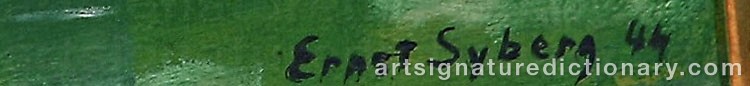 Authentic signature by Ernst SYBERG on  artwork
