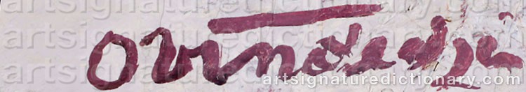 Authentic signature by Oskars VINDEDZIS on  artwork