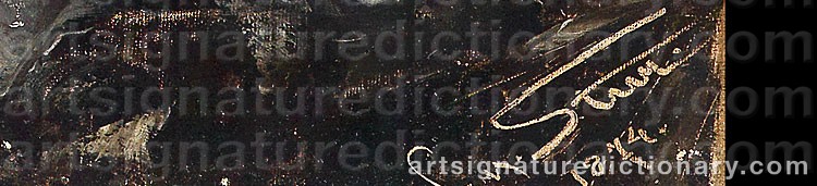 Authentic signature by Carl Edler Von STUR on  artwork