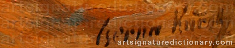 Authentic signature by Karoly CSERNA on  artwork