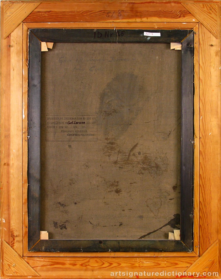 Close-up details showing Carl LARSSON signature forgery characteristics