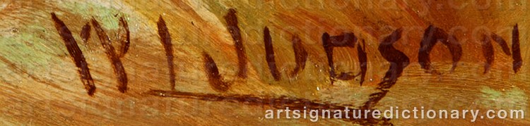 Authentic signature by William Lees JUDSON on  artwork