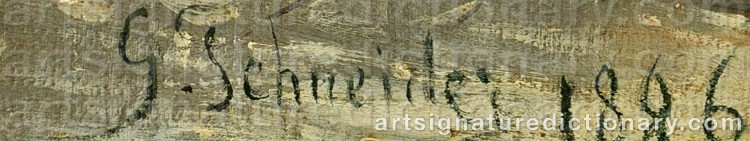 Authentic signature by G. SCHNEIDER on  artwork
