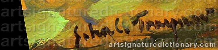 Authentic signature by John C. TRAYNOR on Painting/Watercolour artwork