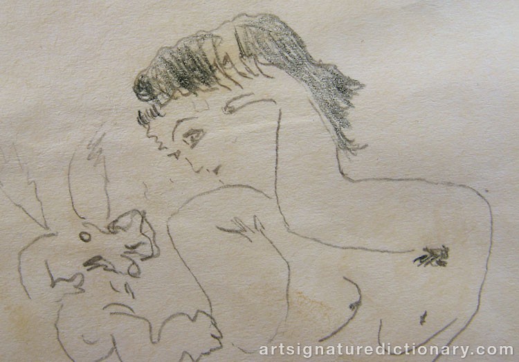 Close-up details showing Pablo PICASSO signature forgery characteristics