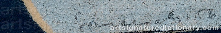 Authentic signature by Jaakko SOMERSALO on artwork