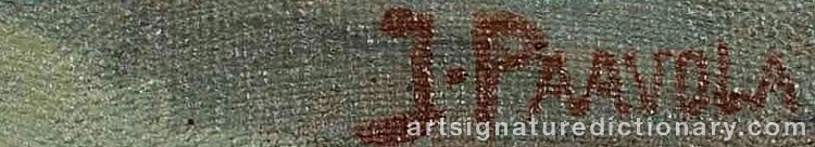 Authentic signature by Johannes PAAVOLA on  artwork