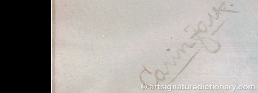 Authentic signature by Carin FALK on  artwork
