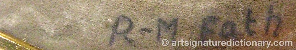 Authentic signature by René Maurice FATH on artwork