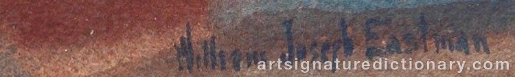 Authentic signature by William Joseph EASTMAN on artwork