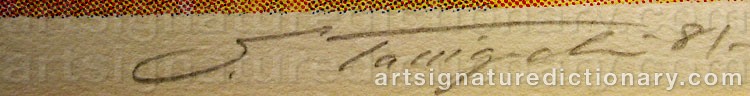 Authentic signature by Shigeru TANIGUCHI on  artwork