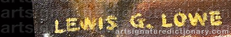 Authentic signature by Lewis G. LOWE on Painting/Watercolour artwork